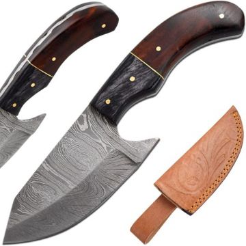 Old Ram Handmade Full Tang Real Damascus Steel Skinner Knife